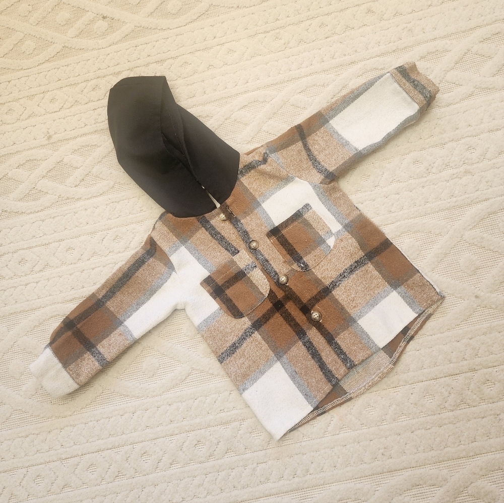 Plaid Hooded Shirt Jacket